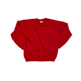 Vintage 90s Hanes Red Minimal Blank Raglan Crewneck Sweater XL